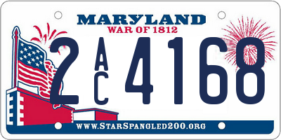 MD license plate 2AC4168
