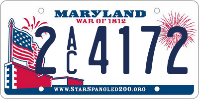MD license plate 2AC4172