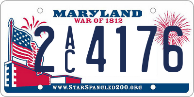 MD license plate 2AC4176