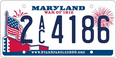 MD license plate 2AC4186