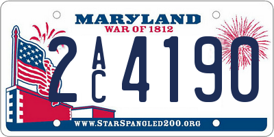 MD license plate 2AC4190