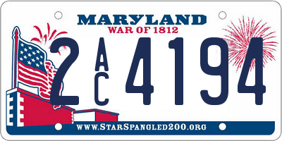 MD license plate 2AC4194