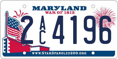 MD license plate 2AC4196
