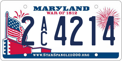 MD license plate 2AC4214