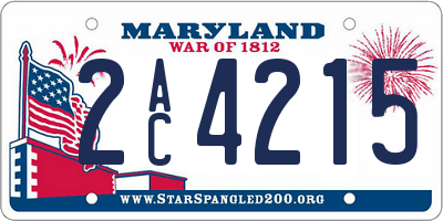 MD license plate 2AC4215