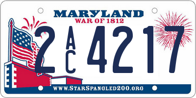 MD license plate 2AC4217