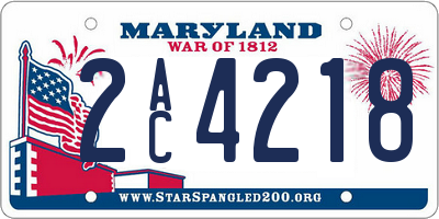 MD license plate 2AC4218
