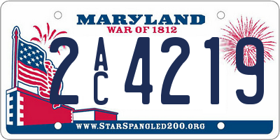 MD license plate 2AC4219