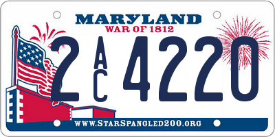 MD license plate 2AC4220