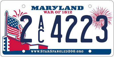 MD license plate 2AC4223