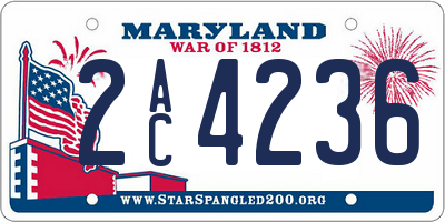MD license plate 2AC4236