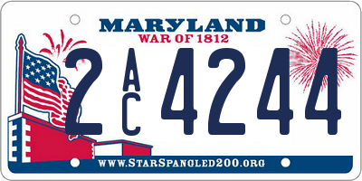 MD license plate 2AC4244
