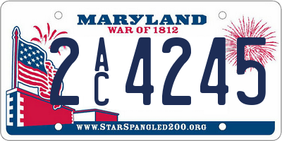 MD license plate 2AC4245