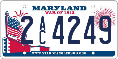MD license plate 2AC4249