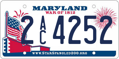 MD license plate 2AC4252