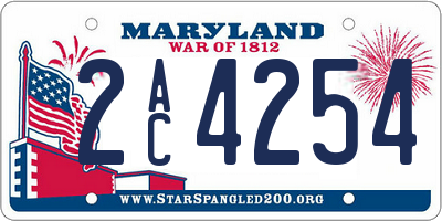 MD license plate 2AC4254