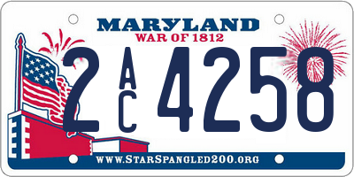 MD license plate 2AC4258
