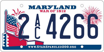 MD license plate 2AC4266