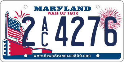 MD license plate 2AC4276