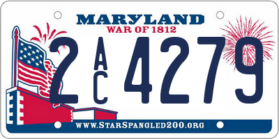 MD license plate 2AC4279