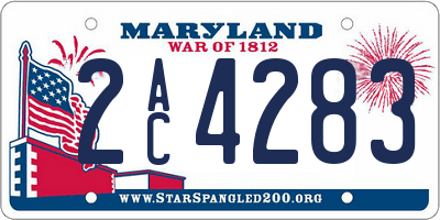 MD license plate 2AC4283