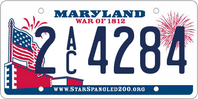 MD license plate 2AC4284