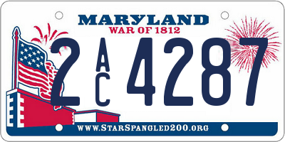 MD license plate 2AC4287