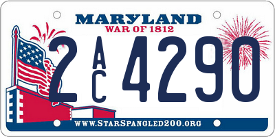 MD license plate 2AC4290