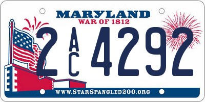 MD license plate 2AC4292