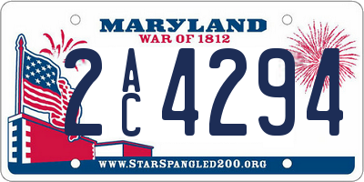 MD license plate 2AC4294