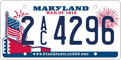 MD license plate 2AC4296