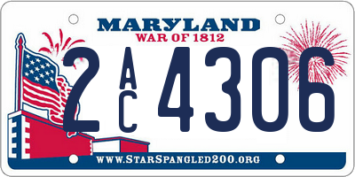 MD license plate 2AC4306