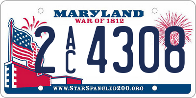 MD license plate 2AC4308