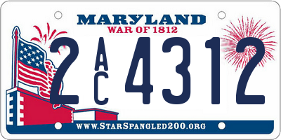 MD license plate 2AC4312