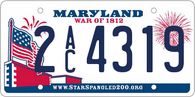 MD license plate 2AC4319