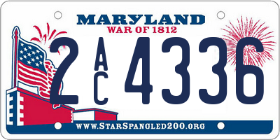 MD license plate 2AC4336