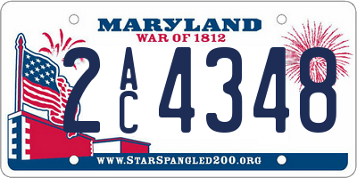 MD license plate 2AC4348
