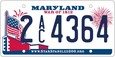MD license plate 2AC4364