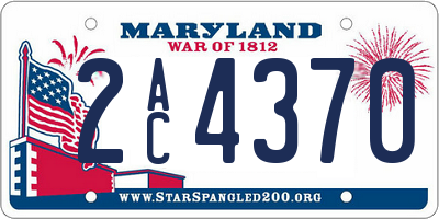 MD license plate 2AC4370