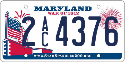 MD license plate 2AC4376