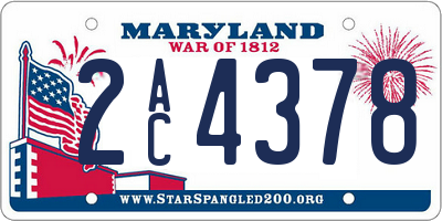 MD license plate 2AC4378