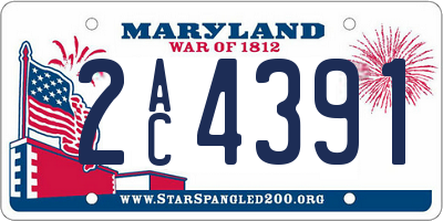 MD license plate 2AC4391