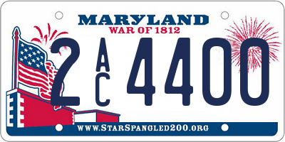 MD license plate 2AC4400