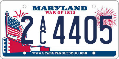 MD license plate 2AC4405