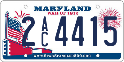MD license plate 2AC4415