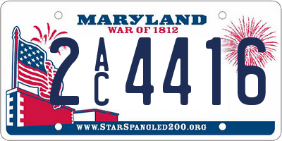 MD license plate 2AC4416