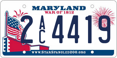MD license plate 2AC4419