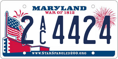 MD license plate 2AC4424