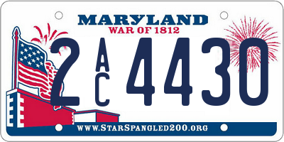 MD license plate 2AC4430