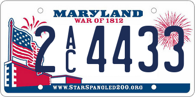 MD license plate 2AC4433